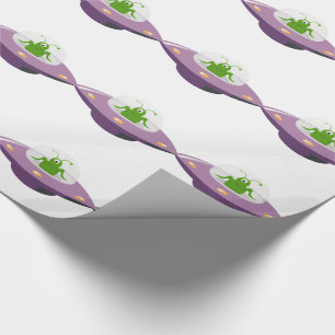 Alien Space Ship Kids Wrapping Paper