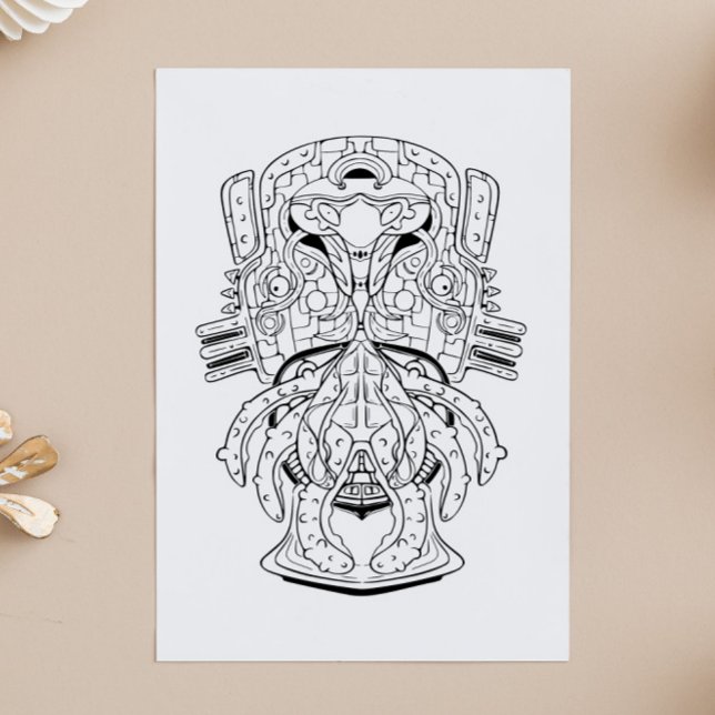 Alien: Space Turtle Warrior Colouring Page for Kid Poster (Creator Uploaded)