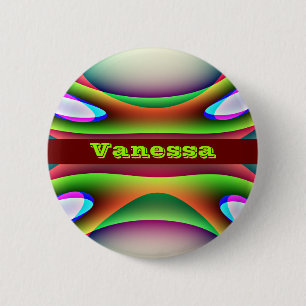 Alien Spaceship Custom Name 6 Cm Round Badge