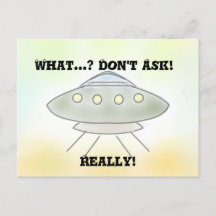 Alien Spaceship Postcard