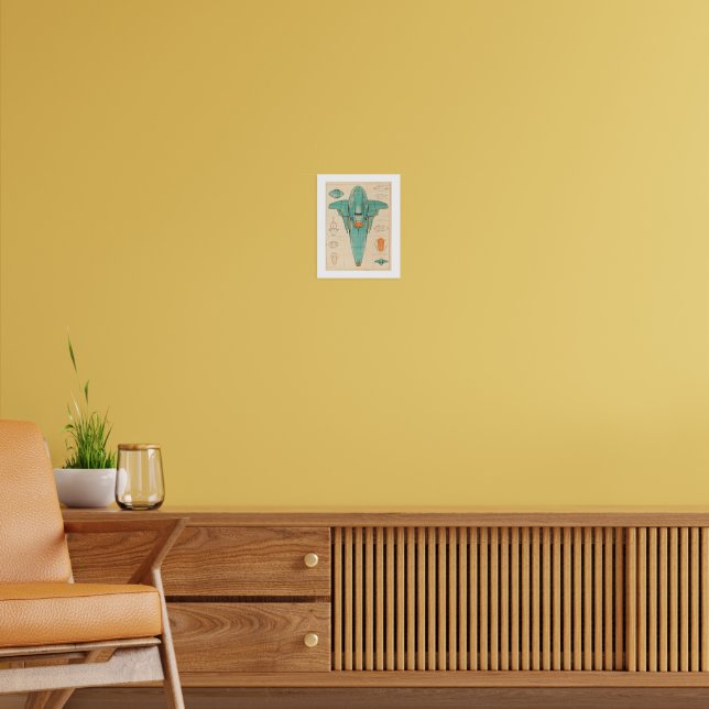 Alien Spaceship Print, Value Poster Paper (Matte) (Living Room 2)