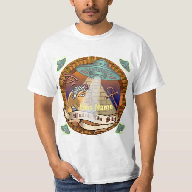 Alien Spaceship Pyramids  T-Shirt (Front)