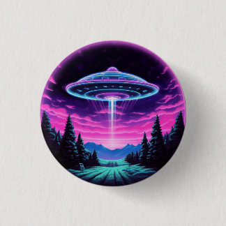 Alien Spaceship Retro Futuristic 3 Cm Round Badge