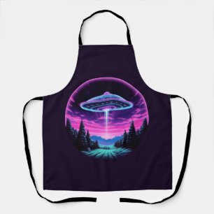 Alien Spaceship Retro Futuristic Apron