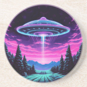 Alien Spaceship Retro Futuristic Coaster