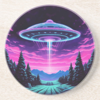 Alien Spaceship Retro Futuristic Coaster