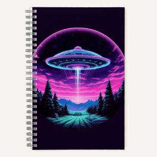 Alien Spaceship Retro Futuristic Notebook