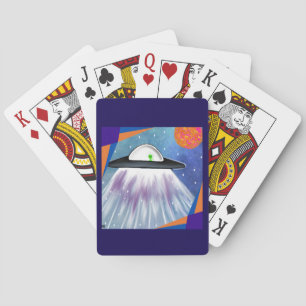 Alien spaceship UFO Space Playing Cards