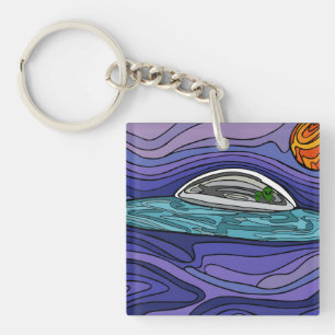 Alien spaceship UFO UAP paranormal Key Ring