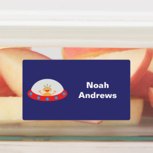 Alien Spaceship Waterproof Name Labels for School