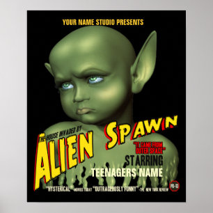 Alien Spawn B-Movie Customisable Poster