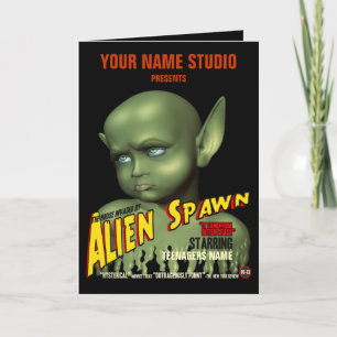 Alien Spawn B-Movie Poster Birthday Card
