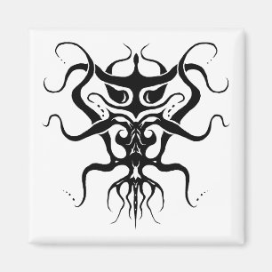 Alien Species Tribal Tattoo Design - black Magnet