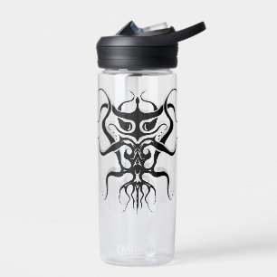 Alien Species Tribal Tattoo Design - black Water Bottle