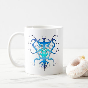 Alien Species Tribal Tattoo Design - blue Coffee M Mug