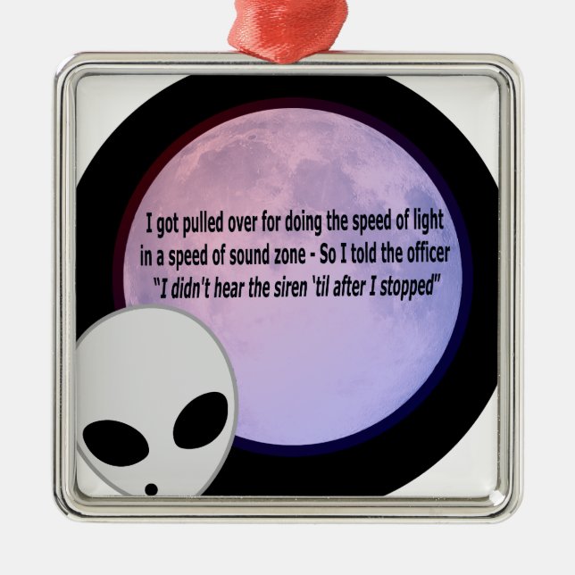 Alien Speed Joke.png Metal Tree Decoration (Front)