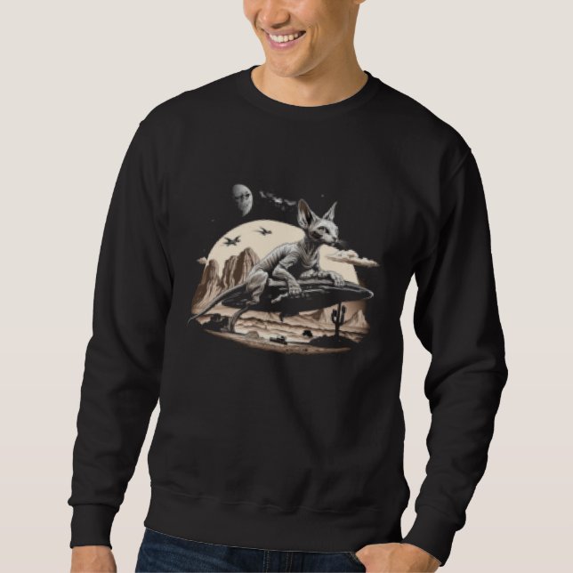 Alien Sphynx Cat UFO Extraterrestrial  1 Sweatshirt (Front)