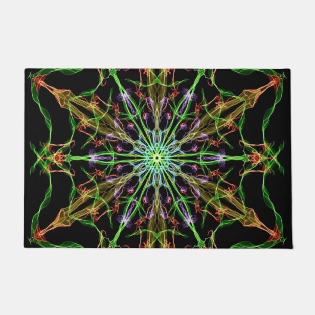 Alien Spider Web Mandala | Spider Gifts Doormat (Front)
