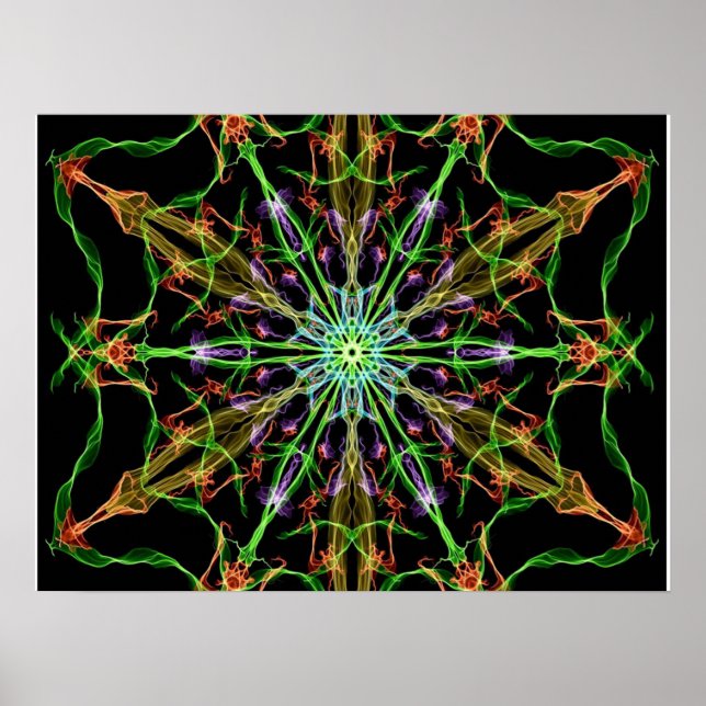 Alien Spider Web Mandala | Spider Gifts Poster (Front)