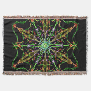 Alien Spider Web Mandala Spider Gifts Throw Blanket