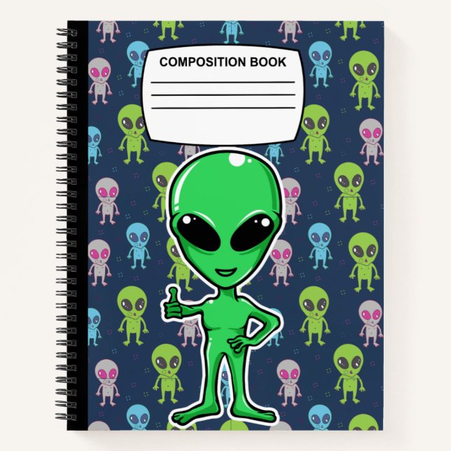 Alien Spiral Composition Notebook (Front)
