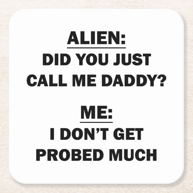 Alien Square Paper Coaster (Front)