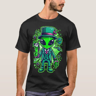 Alien St Patricks Day Extraterrestrial Shamrock Ir T-Shirt
