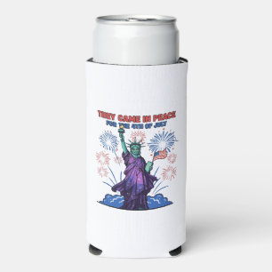 Alien Statue of Liberty 4th of July Seltzer Can Cooler