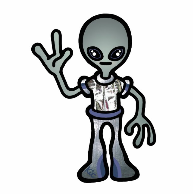 alien statue. standing photo sculpture (Front)