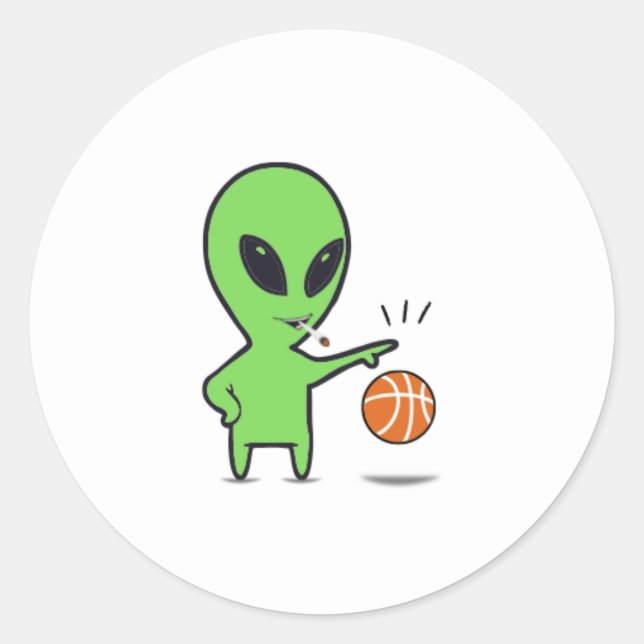 Alien Stick Ball Classic Round Sticker (Front)