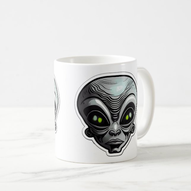 Alien Sticker Art Classic Mug, 11 oz  Coffee Mug (Front Right)