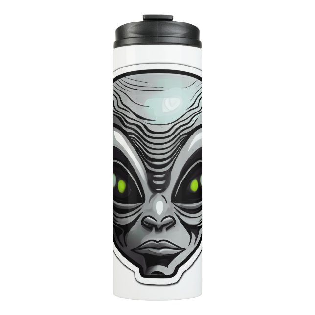 Alien Sticker Art Thermal Tumbler  (Front)
