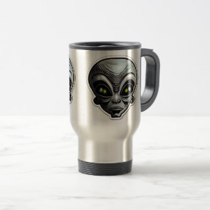 Alien Sticker Art Travel/Commuter Mug, 15 oz  Travel Mug