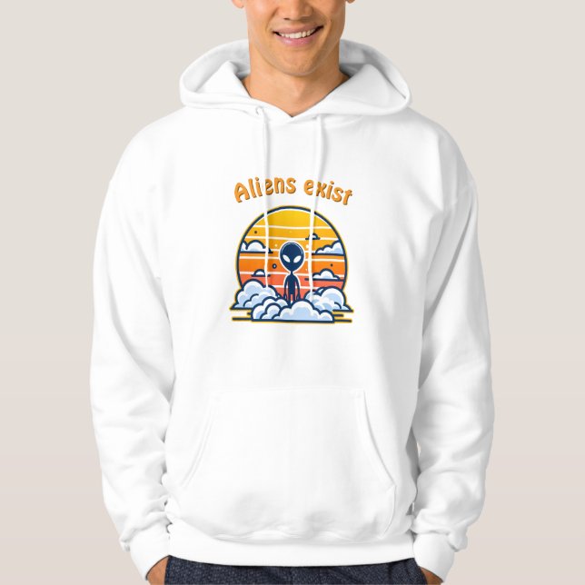 Alien Sunset Aesthetic | Sci-Fi Alien Sunset  Hoodie (Front)