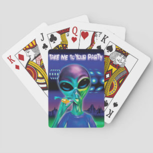 Alien 'Take me to your Party' playing cards