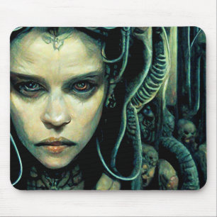 Alien Tech Girl Science Fiction Mouse Mat