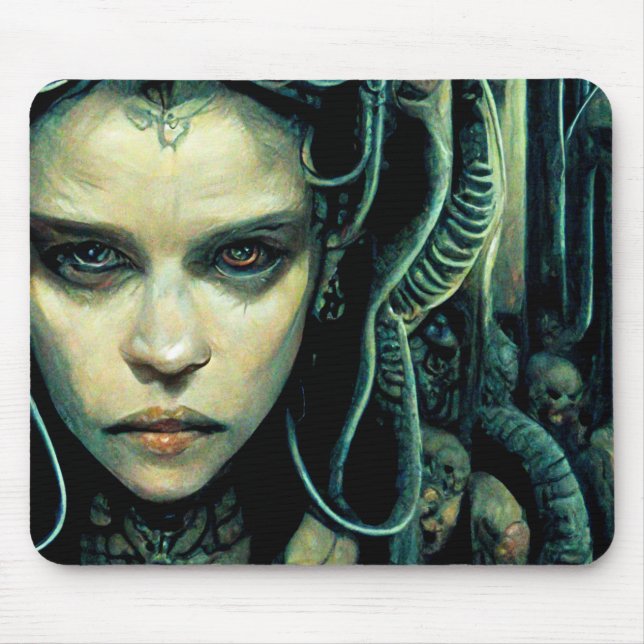 Alien Tech Girl Science Fiction Mouse Mat (Front)