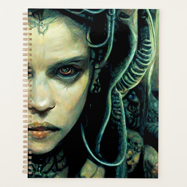 Alien Tech Girl Science Fiction Planner (Front)