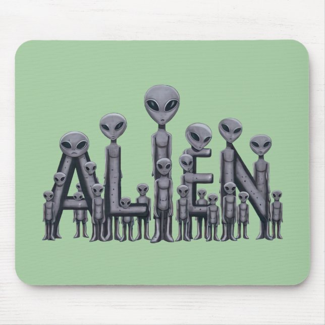 Alien Text Mouse Mat (Front)