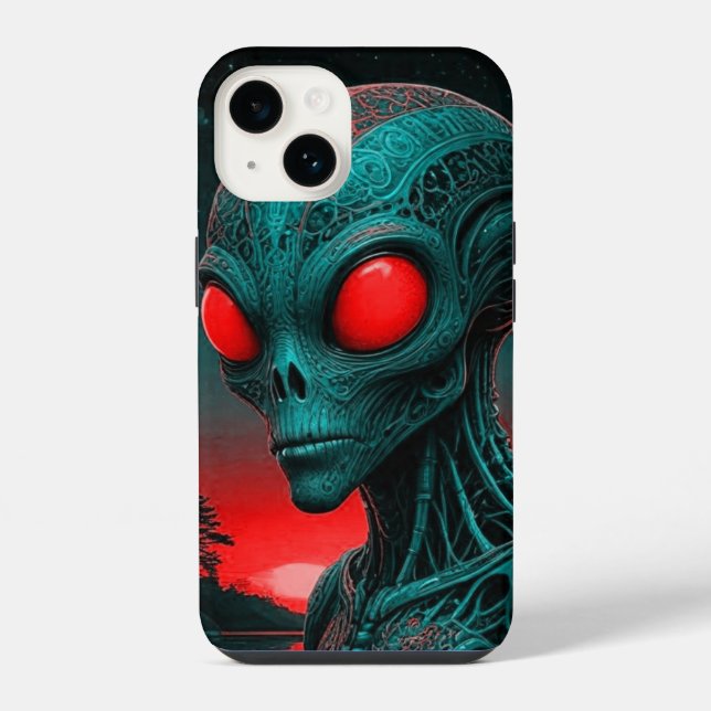 Alien themed iPhone 14 phone case (Back)