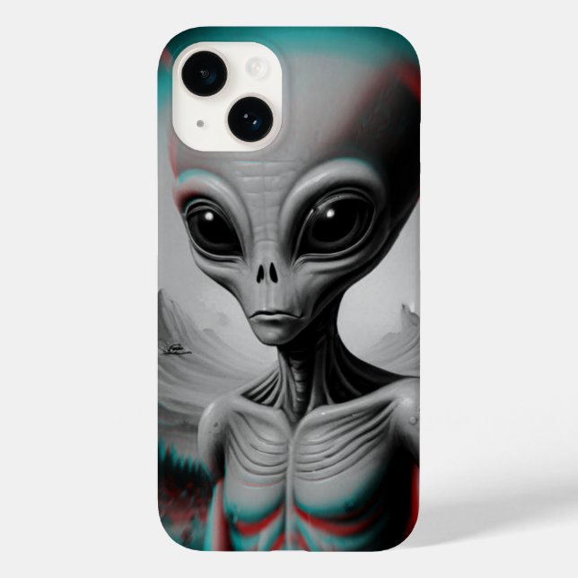 alien themed iPhone 16 phone case (Back)