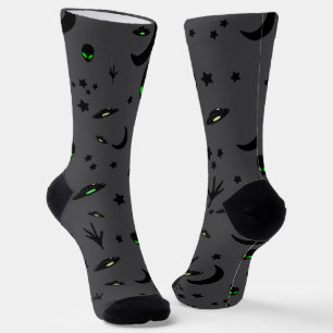 Alien Themed Pattern Socks