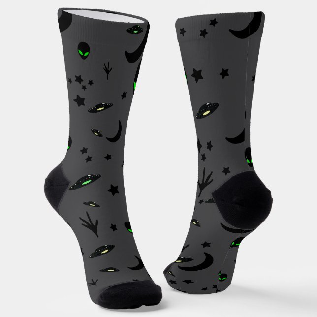 Alien Themed Pattern Socks (Angled)