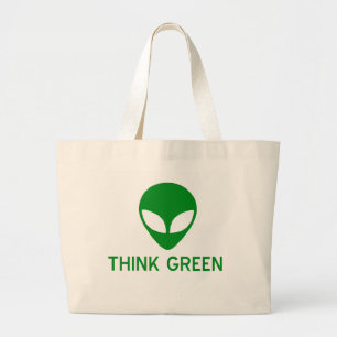 Alien Think Green Tote Bag