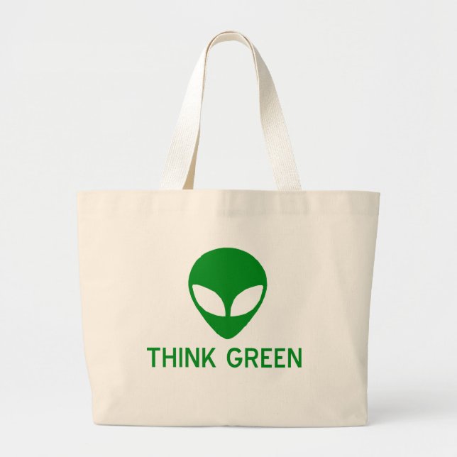 Alien Think Green Tote Bag (Front)