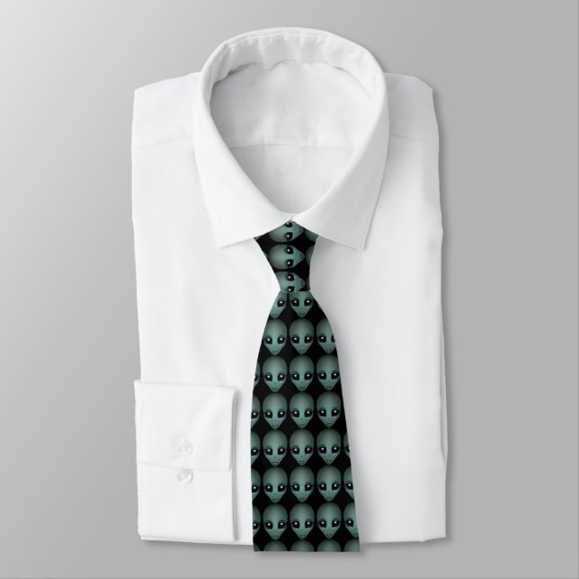 Alien Ties Gifts Grey Alien Necktie Alien Keepsake (Tied)