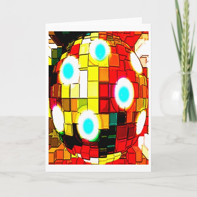 Alien time machine art holiday card (Front)