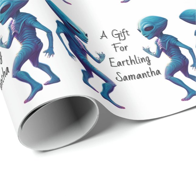 Alien to Earthling personalised gift wrap (Roll Corner)