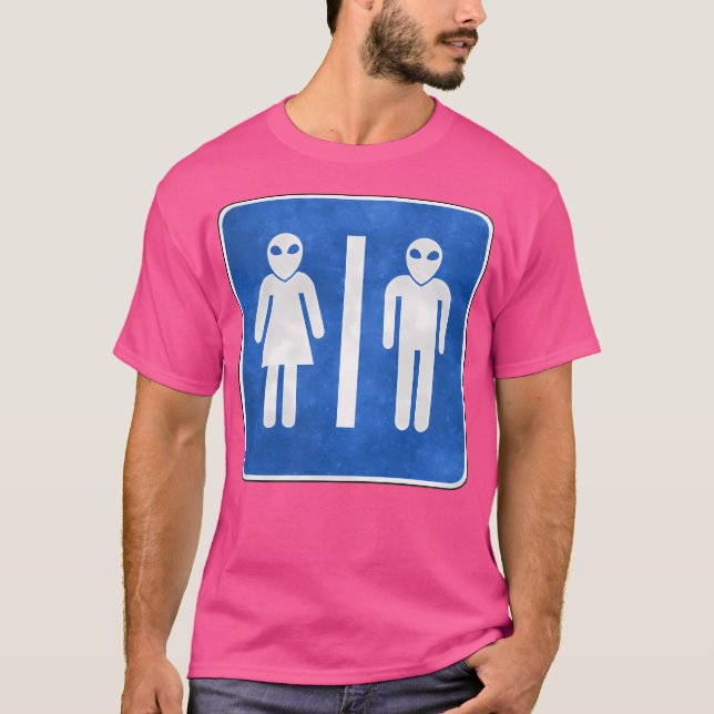 Alien Toilet Sign T-Shirt (Front)