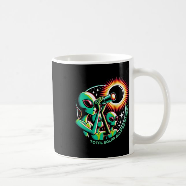 Alien Total Solar Eclipse 4.08.2024 Apparel  Coffee Mug (Right)